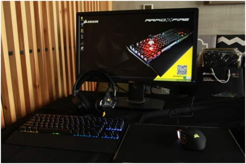 玩家标配，K70 RGB RAPIDFIRE 银轴机械键盘+ VOID天行者耳机+ SCIMITAR RGB执法者+ MM600鼠标垫